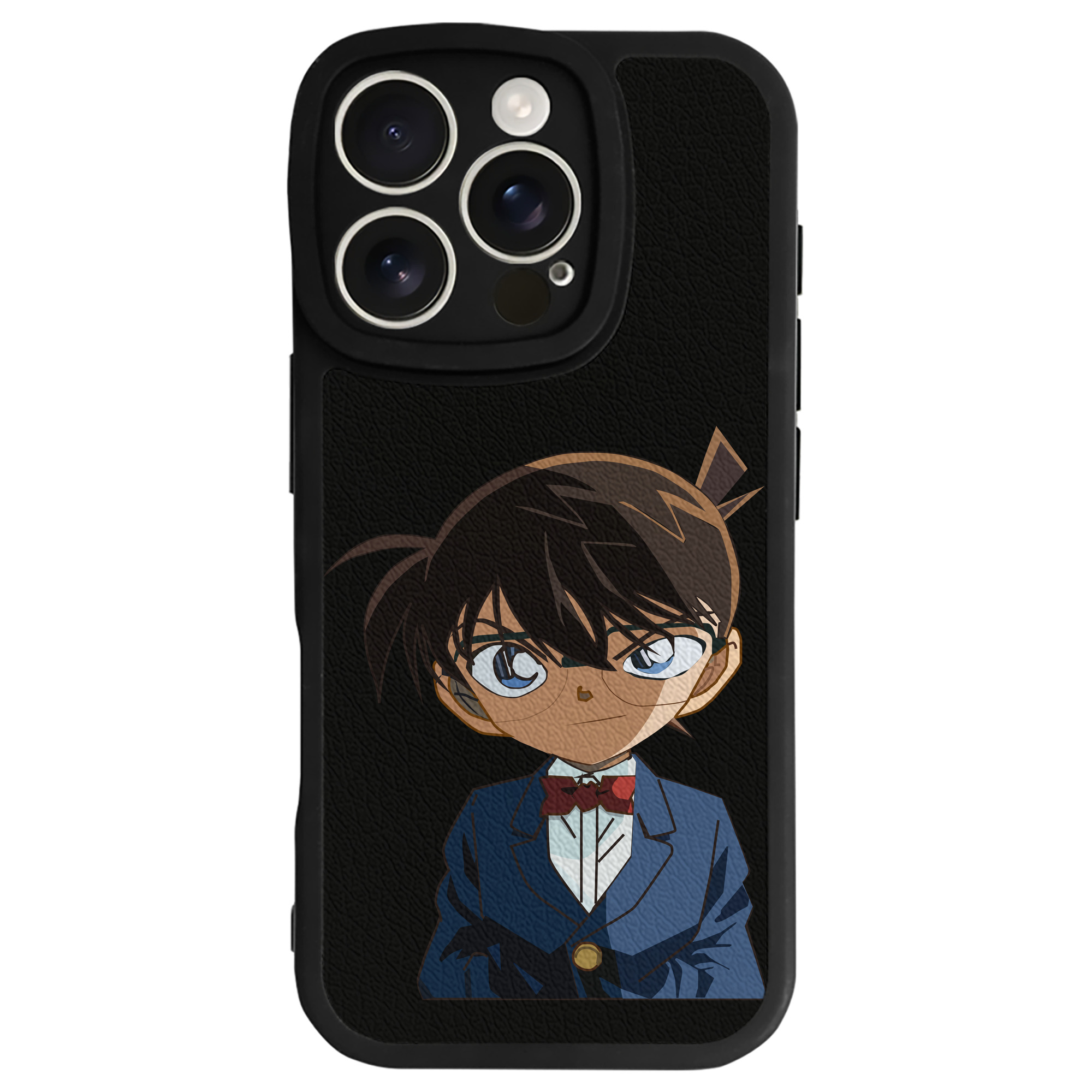 （画像用） 名探偵コナン 江戸川 コナン Detective Conan Conan Edogawa 【iPhone 16シリーズ対応】シリコンスマホケース（レザー調） 材質：シリコン